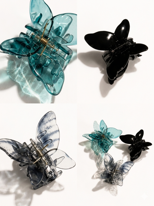 Blue Aura Butterfly Hair Claws