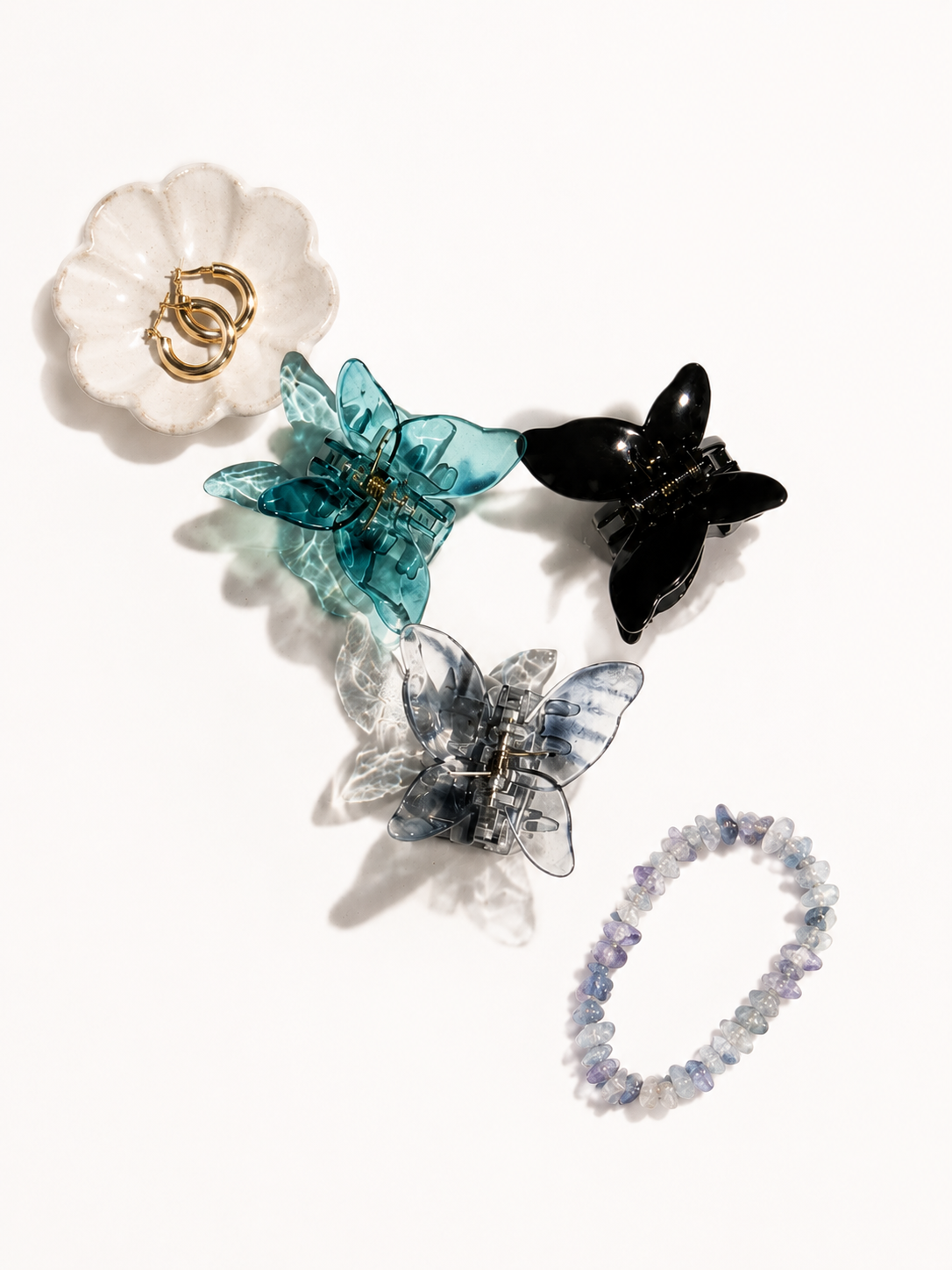 Blue Aura Butterfly Hair Claws
